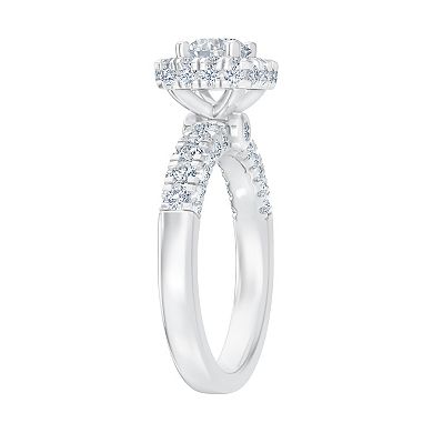 Brilliant Love 10k White Gold 2 Carat T.W. Lab Grown Diamond Round Halo Ring