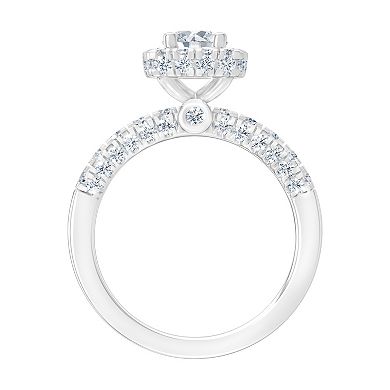 Brilliant Love 10k White Gold 2 Carat T.W. Lab Grown Diamond Round Halo Ring