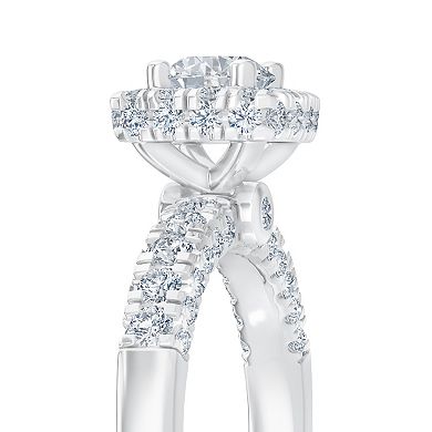 Brilliant Love 10k White Gold 2 Carat T.W. Lab Grown Diamond Round Halo Ring