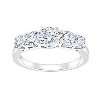 Brilliant Love 10k White Gold 1 1/2 Carat T.W. Lab Grown Diamond 5-Stone Round Band