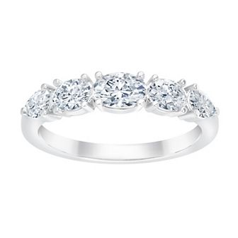 Brilliant Love 10k White Gold 7/8 Carat T.W. Lab Grown Diamond 3-Stone Ring