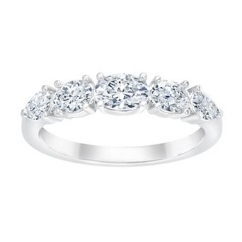 Brilliant Love 10k White Gold 7/8 Carat T.W. Lab Grown Diamond 3-Stone Ring