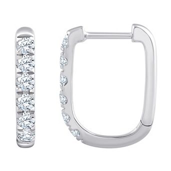 Brilliant Love 10k White Gold 1/2 Carat T.W. Lab Grown Diamond Hoop Earrings