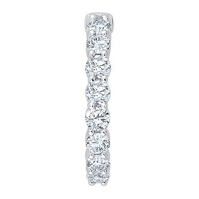 Brilliant Love 10k White Gold 2 Carat T.W. Lab Grown Diamond Hoop Earrings