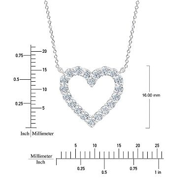 Brilliant Love 10k White Gold 3/4 Carat T.W. Lab Grown Diamond Heart Pendant Necklace
