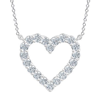 Brilliant Love 10k White Gold 3/4 Carat T.W. Lab Grown Diamond Heart Pendant Necklace
