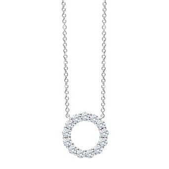 Brilliant Love 10k White Gold 1 Carat T.W. Lab Grown Diamond Circle Pendant Necklace