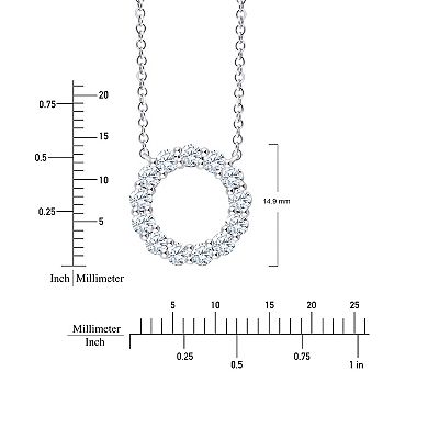 Brilliant Love 10k White Gold 1 Carat T.W. Lab Grown Diamond Circle Pendant Necklace