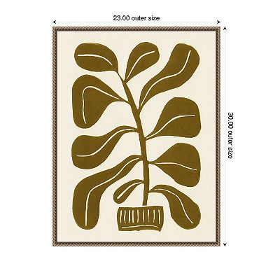 Linocut Houseplant No 2 by Alisa Galitsyna Framed Canvas Wall Art Print