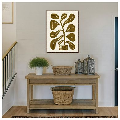 Linocut Houseplant No 2 by Alisa Galitsyna Framed Canvas Wall Art Print