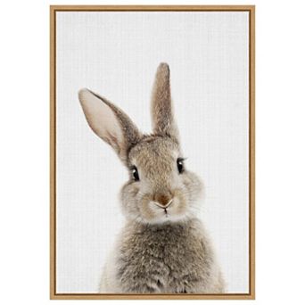 Peekaboo Bunny by Lola Peacock Framed Canvas Wall Art Print