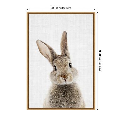 Peekaboo Bunny by Lola Peacock Framed Canvas Wall Art Print