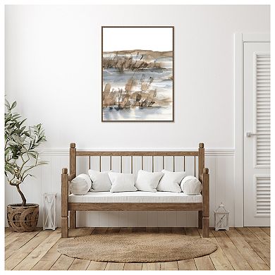 Blue Grey Marsh IV by Ethan Harper Framed Canvas Wall Art Print