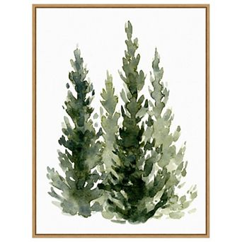 Simple Evergreens II by Emma Caroline Framed Canvas Wall Art Print