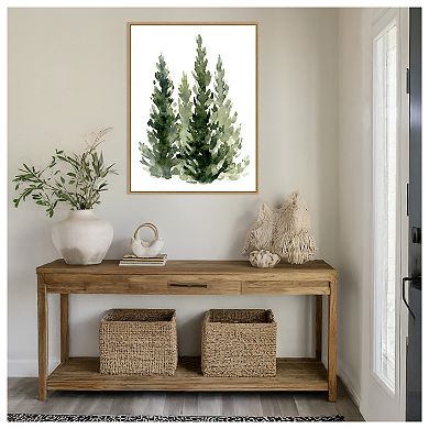 Simple Evergreens II by Emma Caroline Framed Canvas Wall Art Print