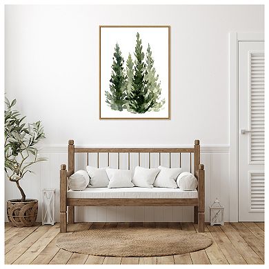 Simple Evergreens II by Emma Caroline Framed Canvas Wall Art Print