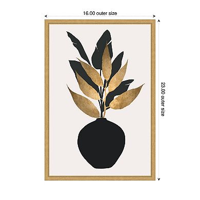 Beige Bouquet No 5 by Eins Kubistika Framed Canvas Wall Art Print