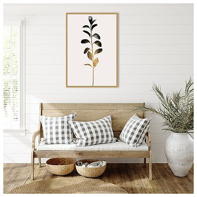 Monochromatic No 9 Beige by Eins Kubistika Framed Canvas Wall Art Print