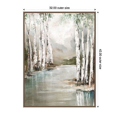 Veil of Silver Trunks by Luna Mavis Framed Canvas Wall Art Print