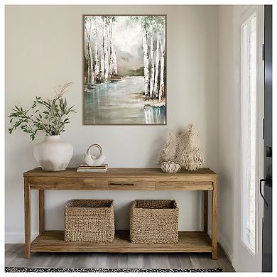 Veil of Silver Trunks by Luna Mavis Framed Canvas Wall Art Print