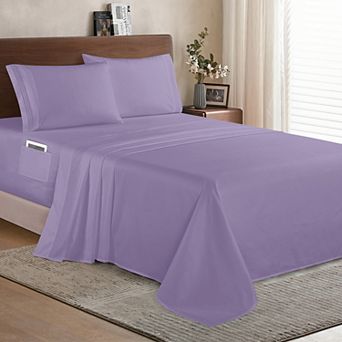 Elegant Comfort Solid 3 Line Embroidery - Soft as a Hotel Premium Quality, 5 pc Sheet Set