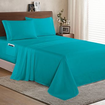 Elegant Comfort Solid 3 Line Embroidery - Soft as a Hotel Premium Quality, 5 pc Sheet Set