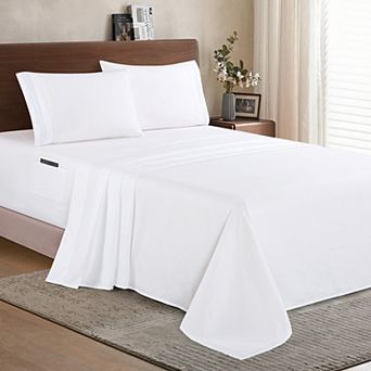Elegant Comfort Solid 3 Line Embroidery - Soft as a Hotel Premium Quality, 5 pc Sheet Set