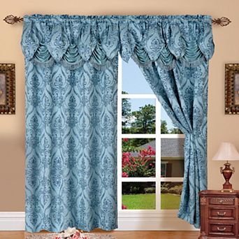 Elegant Comfort Set of 2 Penelope Jacquard Look Curtain Panels - 54" W x 84" L