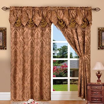 Elegant Comfort Set of 2 Penelope Jacquard Look Curtain Panels - 54" W x 84" L