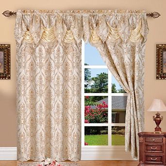 Elegant Comfort Set of 2 Penelope Jacquard Look Curtain Panels - 54" W x 84" L
