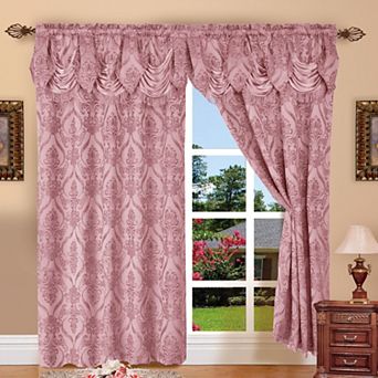 Elegant Comfort Set of 2 Penelope Jacquard Look Curtain Panels - 54" W x 84" L