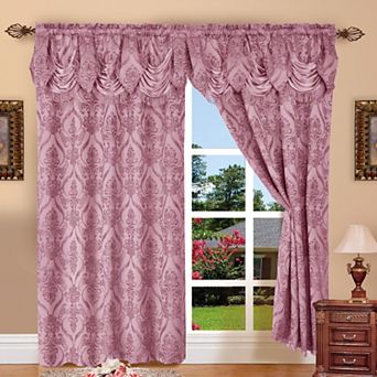 Elegant Comfort Set of 2 Penelope Jacquard Look Curtain Panels - 54" W x 84" L