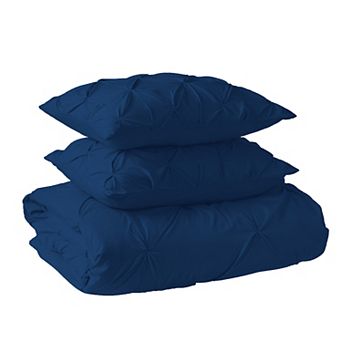 Elegant Comfort Pinch Pleated Pintuck Pattern, 3 pc Duvet Cover Set - Features Corner Ties