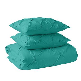 Elegant Comfort Pinch Pleated Pintuck Pattern, 3 pc Duvet Cover Set - Features Corner Ties