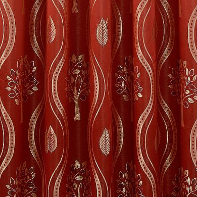 Elegant Comfort Set of 2 Aurora Curtain Panels- Attached Valance - Rod Pocket- 54" W x 84" L