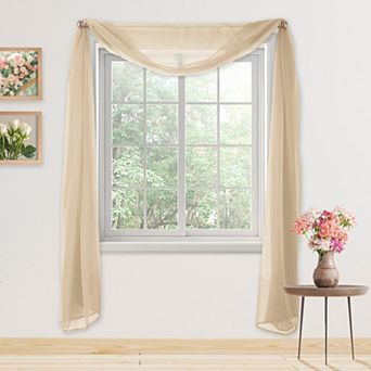 Elegant Comfort 1 Panel - Scarf Solid Sheer Curtain Panel - Rod Pocket