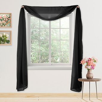 Elegant Comfort 1 Panel - Scarf Solid Sheer Curtain Panel - Rod Pocket