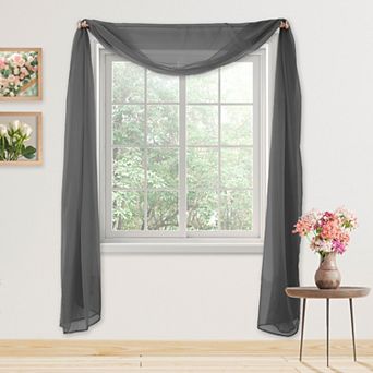 Elegant Comfort 1 Panel - Scarf Solid Sheer Curtain Panel - Rod Pocket