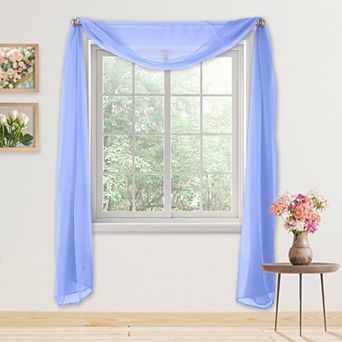 Elegant Comfort 1 Panel - Scarf Solid Sheer Curtain Panel - Rod Pocket