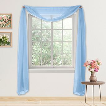 Elegant Comfort 1 Panel - Scarf Solid Sheer Curtain Panel - Rod Pocket