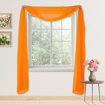 Elegant Comfort 1 Panel - Scarf Solid Sheer Curtain Panel - Rod Pocket