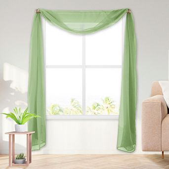 Elegant Comfort 1 Panel - Scarf Solid Sheer Curtain Panel - Rod Pocket