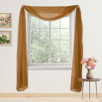 Elegant Comfort 1 Panel - Scarf Solid Sheer Curtain Panel - Rod Pocket