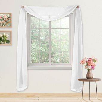Elegant Comfort 1 Panel - Scarf Solid Sheer Curtain Panel - Rod Pocket