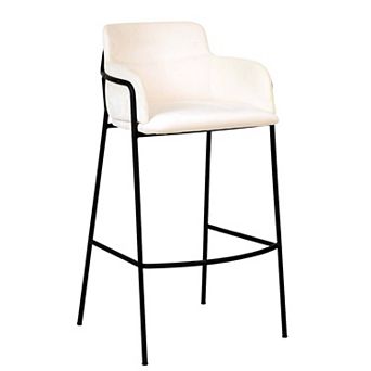 Sleek 40" Bar Stool - Upholstered, Stainless Steel Frame & Footrest