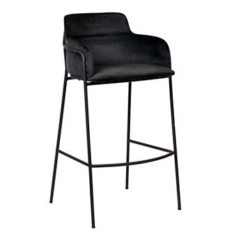 Sleek 40" Bar Stool - Upholstered, Stainless Steel Frame & Footrest