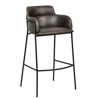 Sleek 40" Bar Stool - Upholstered, Stainless Steel Frame & Footrest