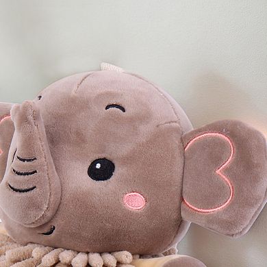 1Pc Chenille Hand Towels, Cute Cartoon Elephant Plush Fuzzy Ball Hand Towel with Hanging Loop 7"x11"