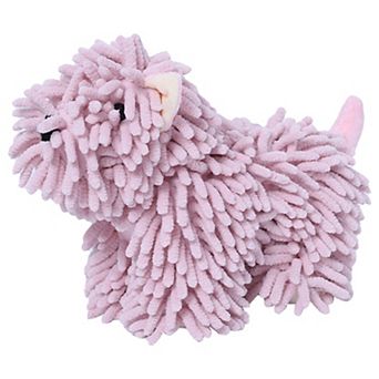 1 pc Chenille Hand Towel Dog Shape, Cute Cartoon Absorbent Decorative Fuzzy Ball Hanging Towel 8"x10"