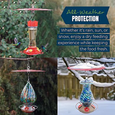 MEKKAPRO Bird Feeder Rain Guard 2pk Metal Umbrella Covers